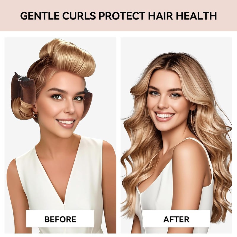 Togayu Heatless Curls Overnight Set - Jumbo Overnight Hair Curlers to Sleep In, Soft Velvet Hair Rollers for Women, No Damage Curls Styling Tools 6pcs - Image 4